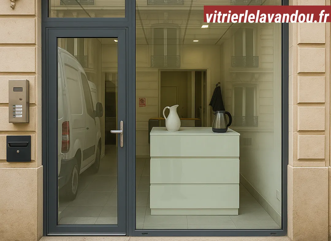 Façade vitrine de magasin en aluminium sur mesure à Le Lavandou